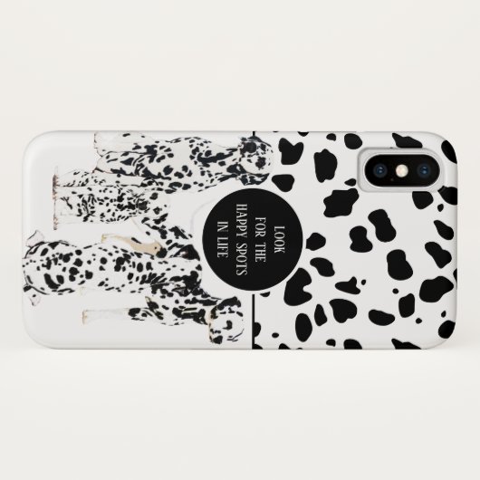 Cute Dalmatians Black & White Happy Spots Case-Mate iPhone Case (Achterkant (horizontaal))