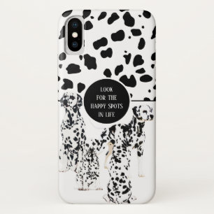 Cute Dalmatians Black & White Happy Spots Case-Mate iPhone Case