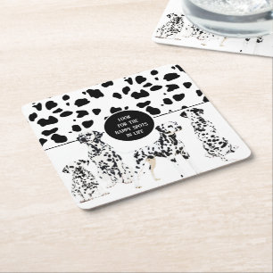 Cute Dalmatians Black & White Happy Spots Kartonnen Onderzetters