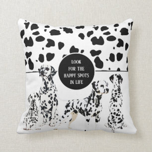 Cute Dalmatians Black & White Happy Spots Kussen