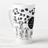 Cute Dalmatians Black & White Happy Spots Latte Mok (Linkerhoek)