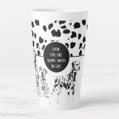 Cute Dalmatians Black & White Happy Spots Latte Mok (Voorkant)