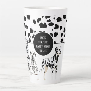 Cute Dalmatians Black & White Happy Spots Latte Mok