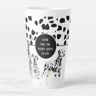 Cute Dalmatians Black & White Happy Spots Latte Mok
