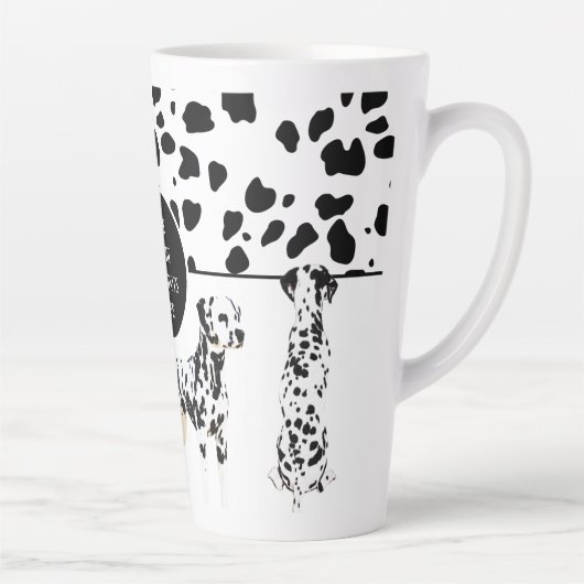 Cute Dalmatians Black & White Happy Spots Latte Mok (Rechts)