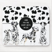 Cute Dalmatians Black & White Happy Spots Muismat (Voorkant)