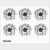 Cute Dalmatians Black & White Happy Spots Ronde Sticker (Vel)