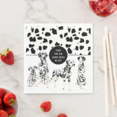 Cute Dalmatians Black & White Happy Spots Servet (Insitu)