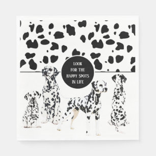 Cute Dalmatians Black & White Happy Spots Servet