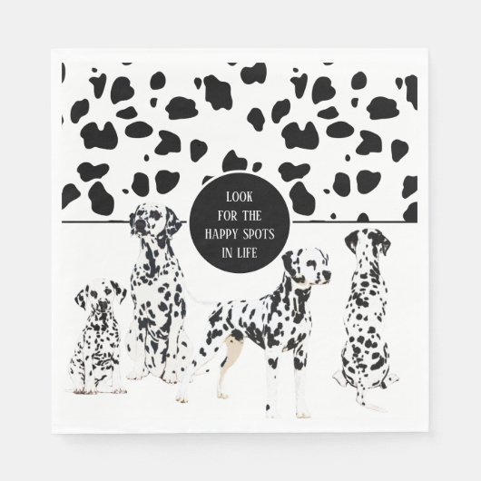 Cute Dalmatians Black & White Happy Spots Servet (Voorkant)