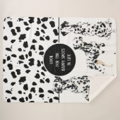 Cute Dalmatians Black & White Happy Spots Sherpa Deken (Voorkant (horizontaal))