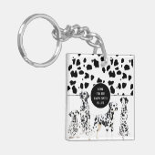 Cute Dalmatians Black & White Happy Spots Sleutelhanger (Voorkant Links)