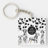 Cute Dalmatians Black & White Happy Spots Sleutelhanger (Voorkant)