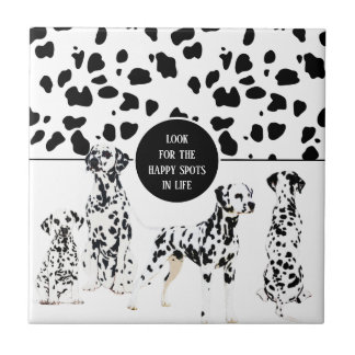 Cute Dalmatians Black & White Happy Spots Tegeltje