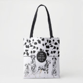 Cute Dalmatians Black & White Happy Spots Tote Bag (Voorkant)