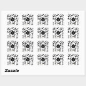 Cute Dalmatians Black & White Happy Spots Vierkante Sticker (Vel)
