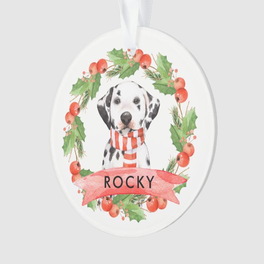 Cute Dalmatiër hond Kerst ornament (voorkant)