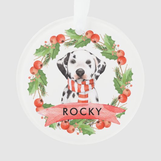 Cute Dalmatiër hond Kerst ornament (voorkant)