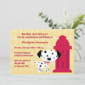 Cute dalmation doggie verjaardagsfeestje kaart (Staand voorkant)