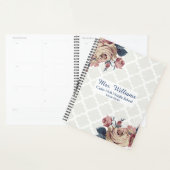 Cute Damask Floral Personalized Teacher Planner (Display)