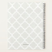 Cute Damask Floral Personalized Teacher Planner (Achterkant)
