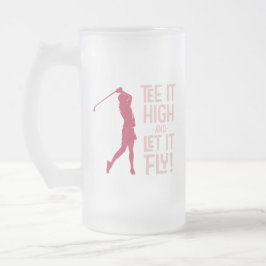 Cute Dames Golf Tee Grappige Humor Sport Magenta Matglas Bierpul