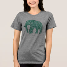 Cute Dames Olifant T-Shirt Met Patroon