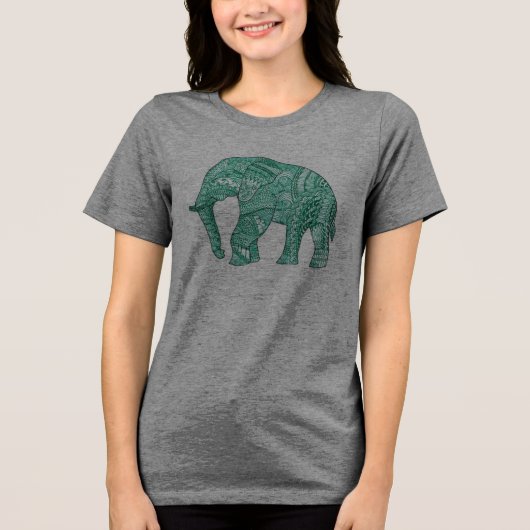 Cute Dames Olifant T-Shirt Met Patroon (Voorkant)