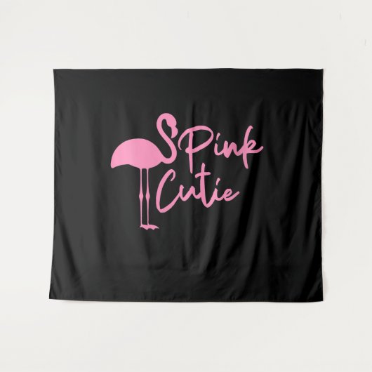 Cute Dames Roze Flamingo | Roze Schattig | Flaming Wandkleed (Voorkant (horizontaal))