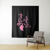 Cute Dames Roze Flamingo | Roze Schattig | Flaming Wandkleed (In situ)