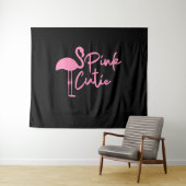 Cute Dames Roze Flamingo | Roze Schattig | Flaming Wandkleed (In Situ (horizontaal))