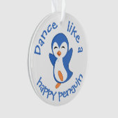 Cute Dance als een Happy Penguin Ornament (voorkant)