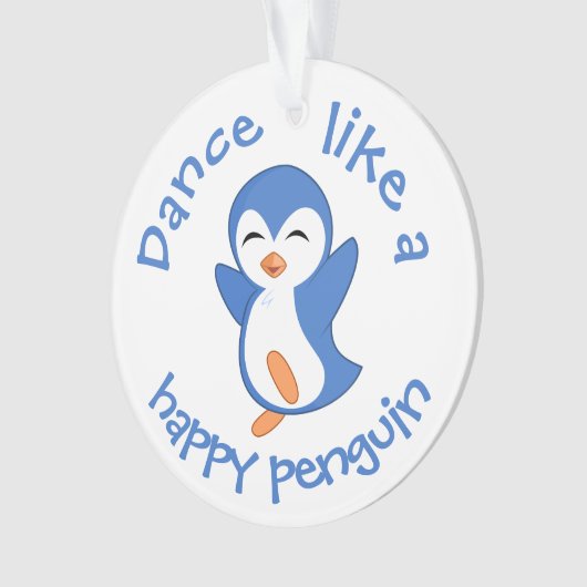 Cute Dance als een Happy Penguin Ornament (voorkant)