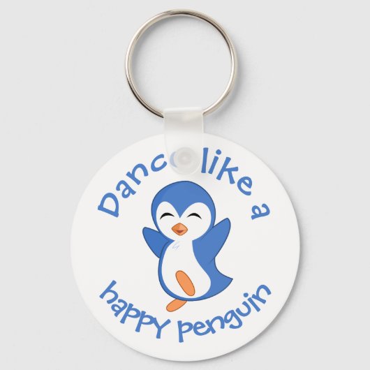 Cute Dance als een Happy Penguin Sleutelhanger (Voorkant)