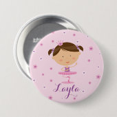 Cute Dancer Ballerina Girl Button (Voorkant /achterkant)