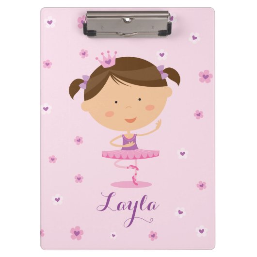 Cute Dancer Ballerina Girl Clipboard Klembord (Voorkant)