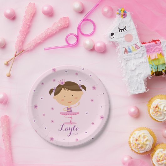 Cute Dancer Ballerina Girl Paper Bord (Feest)