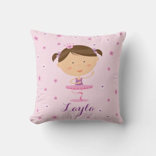 Cute Dancer Ballerina Girl Pillow Kussen (Voorkant)