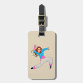 Cute dancer hip hop girl bagagelabel (Voorkant verticaal)
