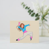 Cute dancer hip hop girl briefkaart (Staand voorkant)