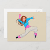 Cute dancer hip hop girl briefkaart (Voorkant / Achterkant)