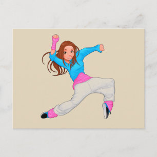 Cute dancer hip hop girl briefkaart