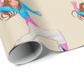 Cute dancer hip hop girl cadeaupapier (Rol Hoek)