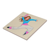 Cute dancer hip hop girl tegeltje (Zijkant)