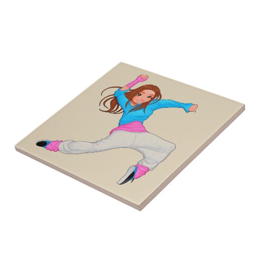 Cute dancer hip hop girl tegeltje (Zijkant)
