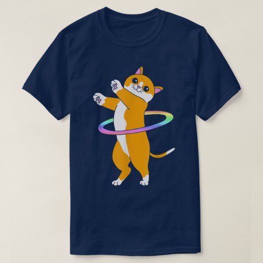 Cute Dancer Hula Hooper Cat Hula Hoop T-Shirt (Design voorkant)