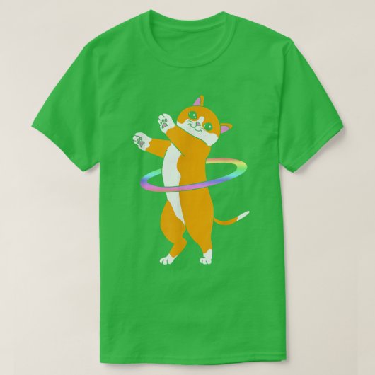 Cute Dancer Hula Hooper Cat Hula Hoop T-Shirt (Design voorkant)