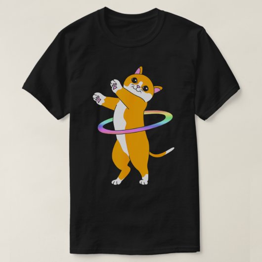Cute Dancer Hula Hooper Cat Hula Hoop T-shirt (Design voorkant)