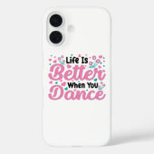 Cute Dancer Saying Pink & Teal Confetti Case-Mate iPhone Case (Achterkant)