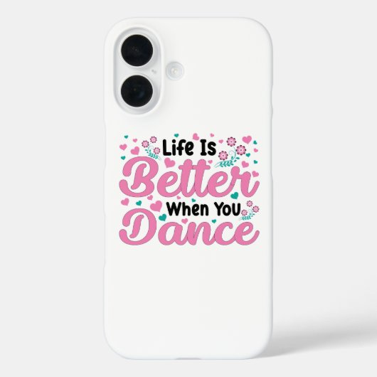 Cute Dancer Saying Pink & Teal Confetti Case-Mate iPhone Case (Achterkant)
